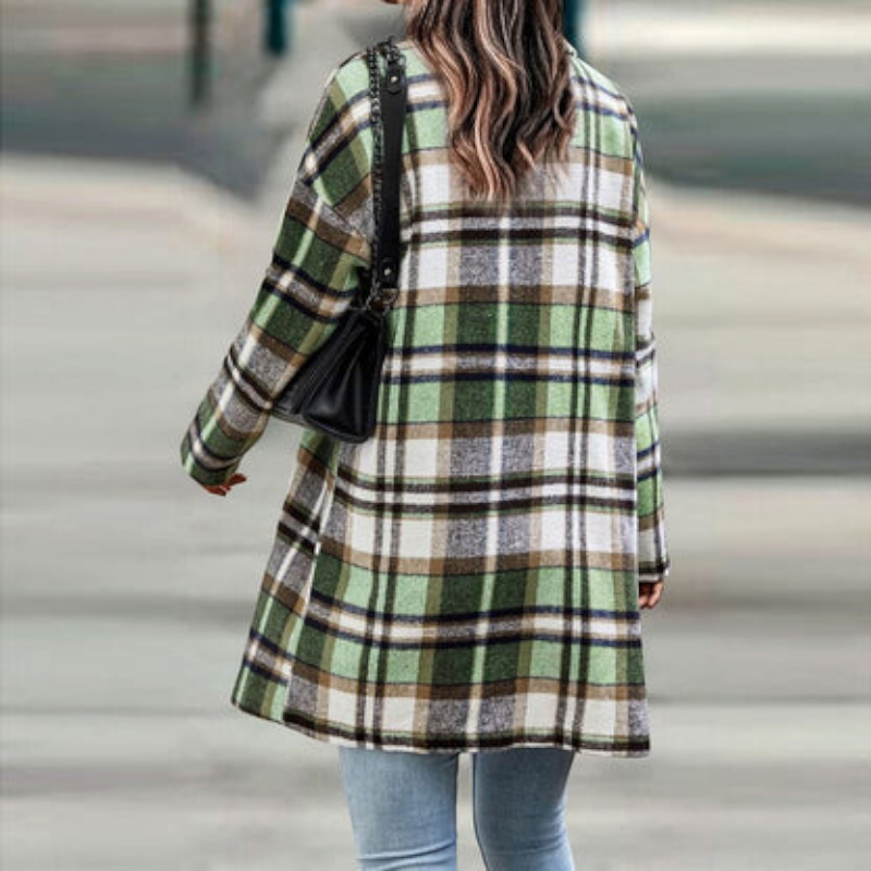 Women's Stylish Folded Collar Button Jacket