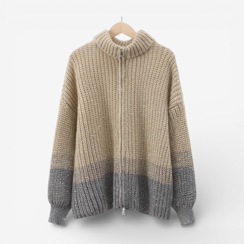 Freya – Loose Fit Cardigan With Long Sleeve And Zipper