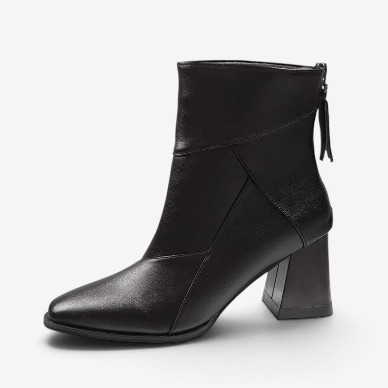 Accent - Women's Ankle Boots with Wide Heel and Square Toe