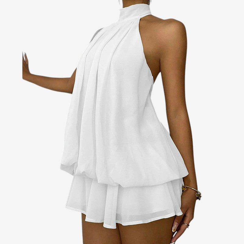 Chic Halter Neck A-Line Mini Dress for Women