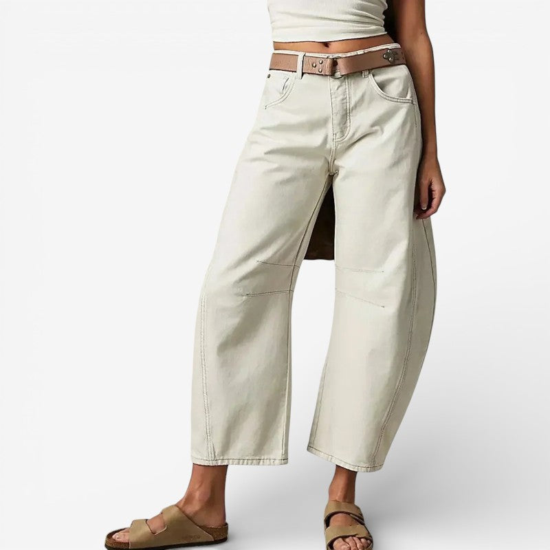 Women’s Wide Leg Ankle-Length Denim Pants