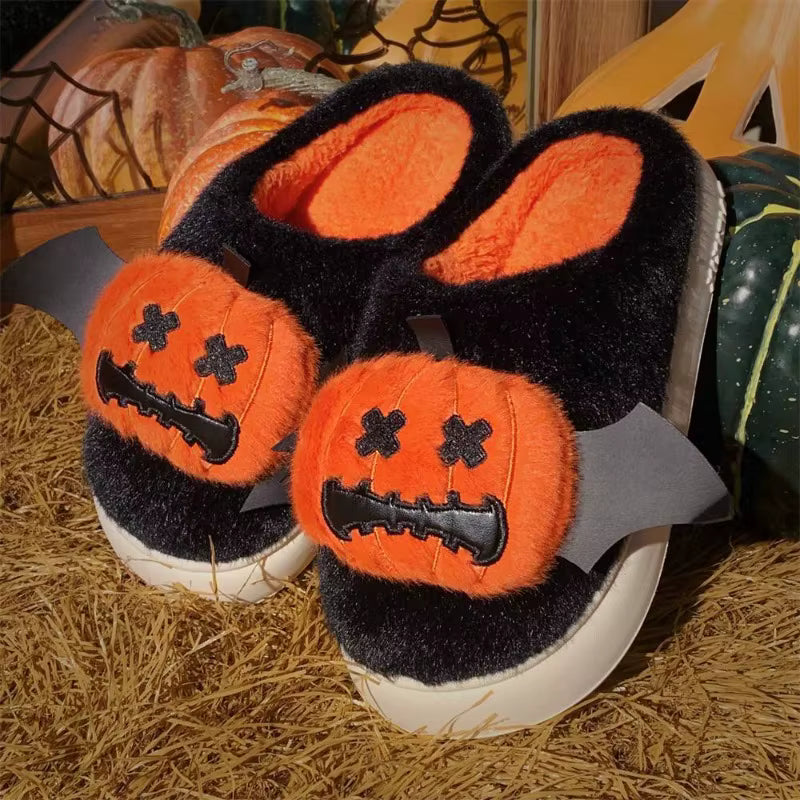 Cozy Halloween Slippers with Fun Cartoon Design