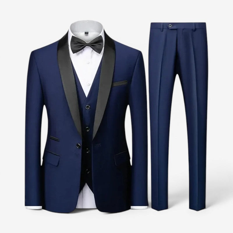 Men's Slim Fit Blazer and Straight Leg Trousers Set