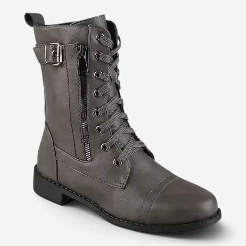 Stride - Women's High Boots with Laces and Side Zip