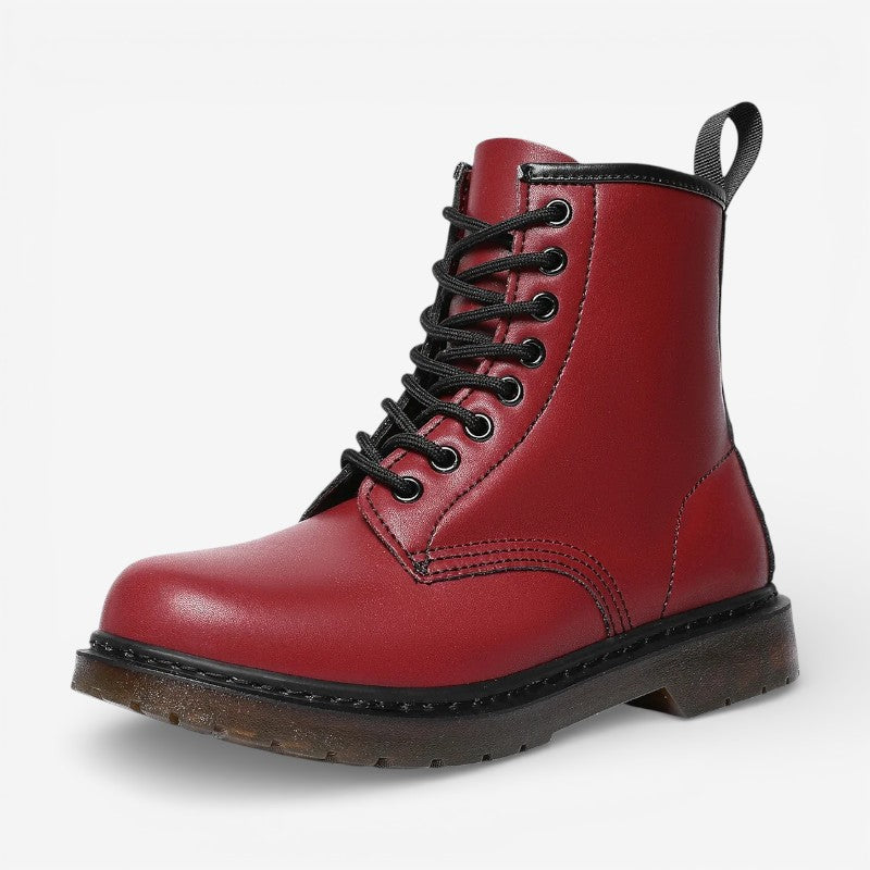 Grace - Round Toe Ankle Boots With Lace Up Closure