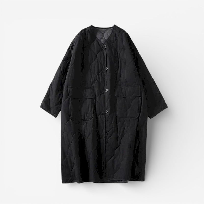 Amber – Oversize Jacket with Button Closure and Front Pocket