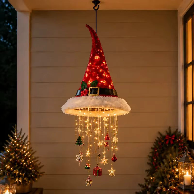 Hatmas - Hanging Christmas Hat Decoration With Led Lights