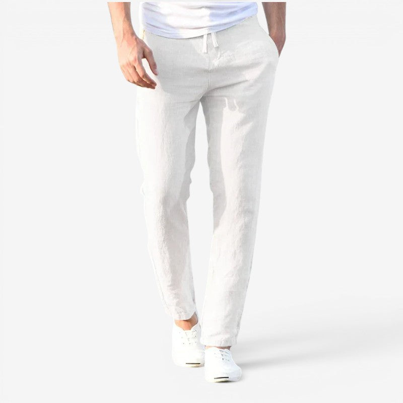 High-Waisted Trousers with Adjustable Drawstring