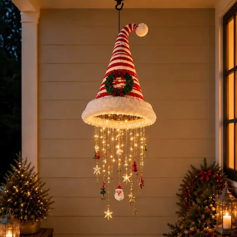 Hatmas - Hanging Christmas Hat Decoration With Led Lights