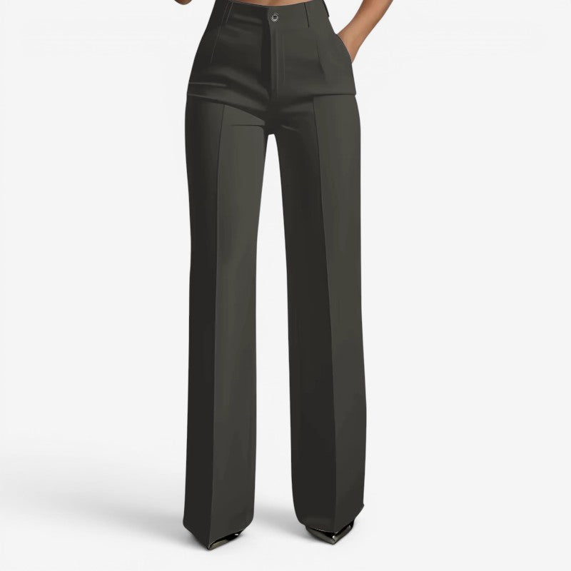 Chic Women's High-Waisted Straight Leg Trousers