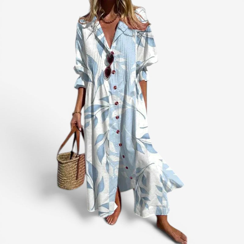 Women’s Maxi Dress Flowy Long Sleeves