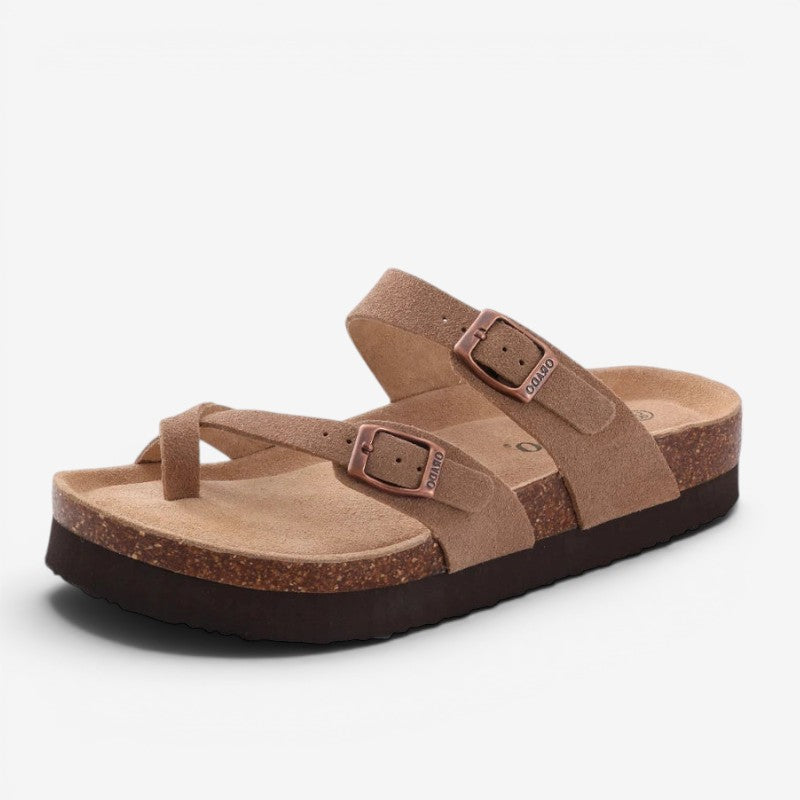 Double Buckle Slip-On Sandals