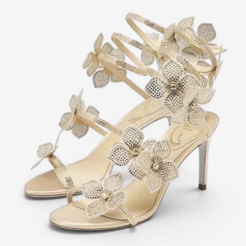 Elegant High-Heeled Sandals with Pointed Toe