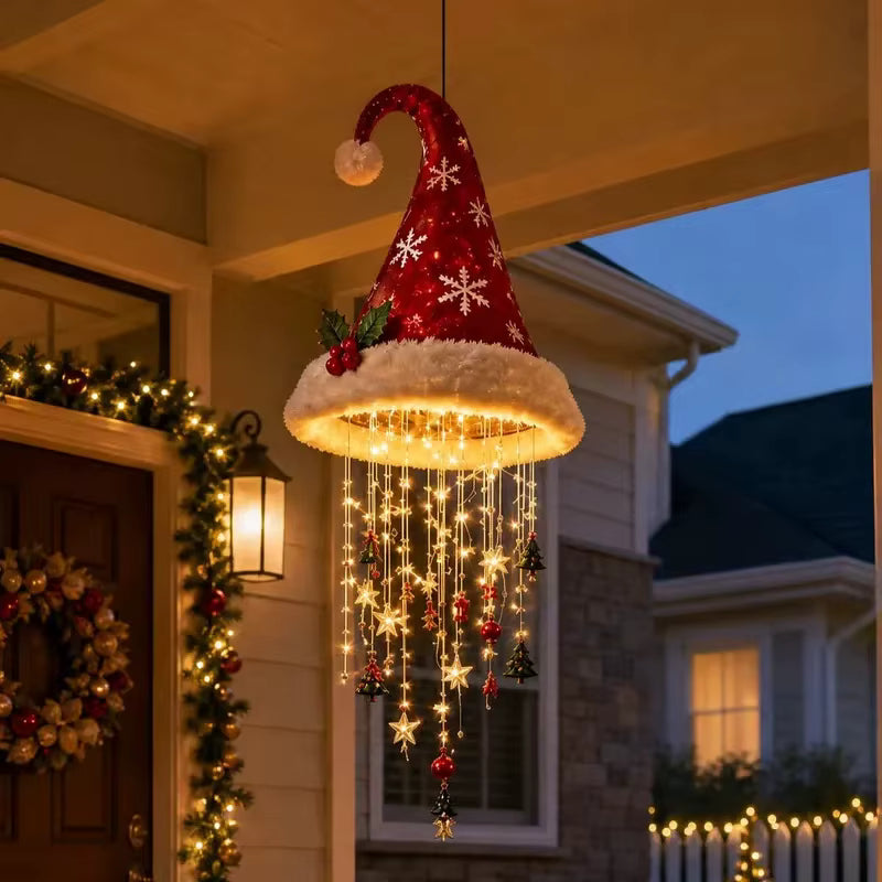 Hatmas - Hanging Christmas Hat Decoration With Led Lights