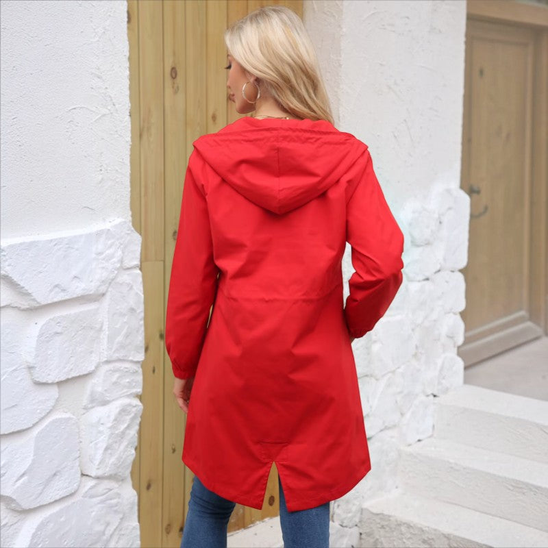 Parkline - Women's long-sleeved parka with hood and button closure