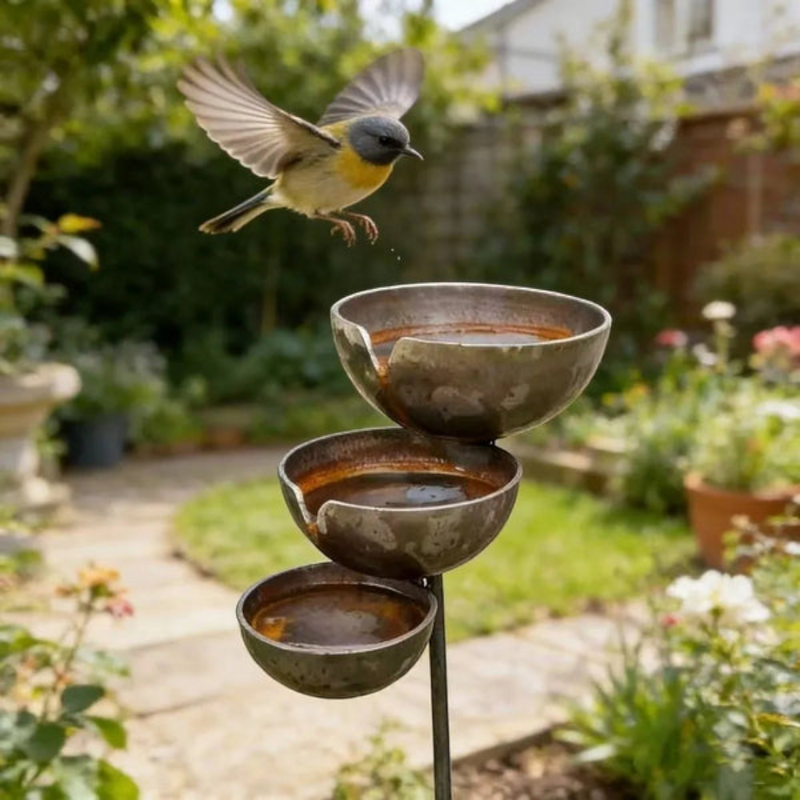 Rainbath - Three-Tier Bird Bath with Freestanding Design