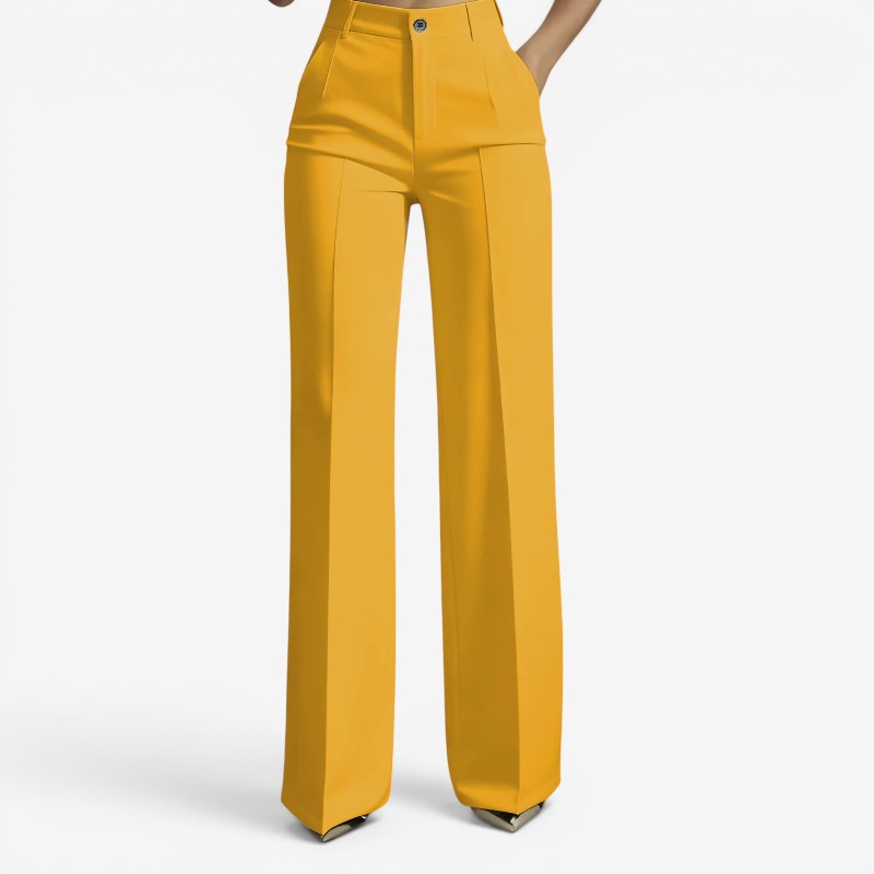 Chic Women's High-Waisted Straight Leg Trousers