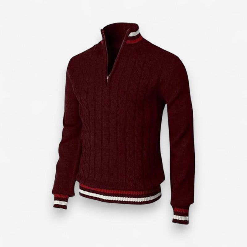 Maes – Slanke pasvorm Trui met Opstaande Kraag en Ritssluiting Velani