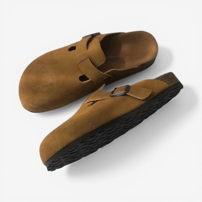 Charlie – Half Covered Slip-On Slippers with Adjustable Buckle