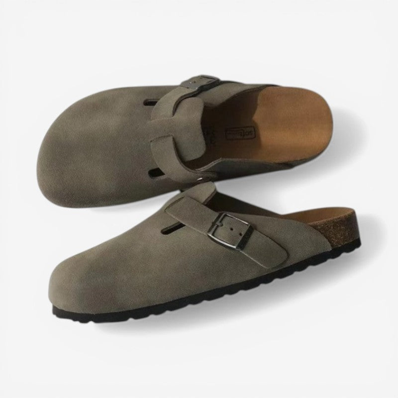 Charlie – Half Covered Slip-On Slippers with Adjustable Buckle