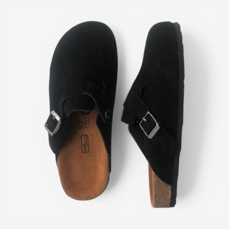 Charlie – Half Covered Slip-On Slippers with Adjustable Buckle