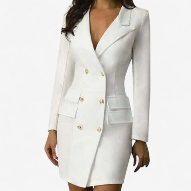 Layla – Blazjurk met lange mouwen, overhemdkraag met knopen en zakken Velani