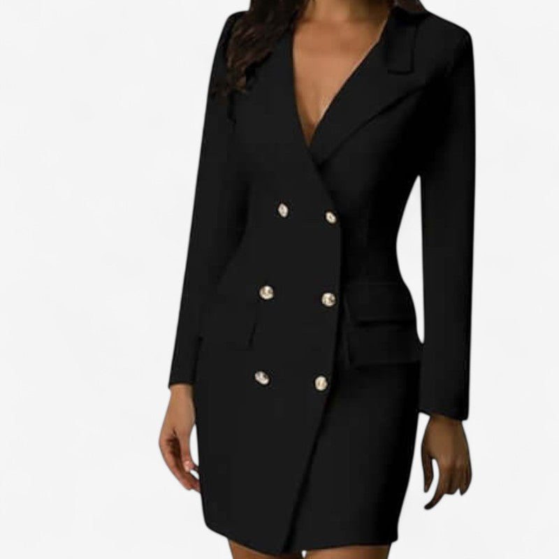 Layla – Blazjurk met lange mouwen, overhemdkraag met knopen en zakken Velani