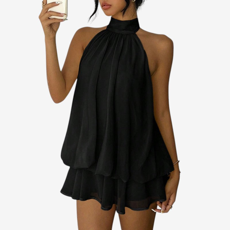 Chic Halter Neck A-Line Mini Dress for Women