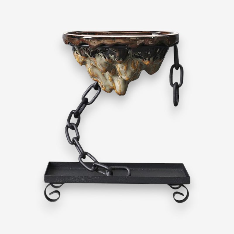 AeroLeaf – Hanging Sculptural Planter With Chain Suspension