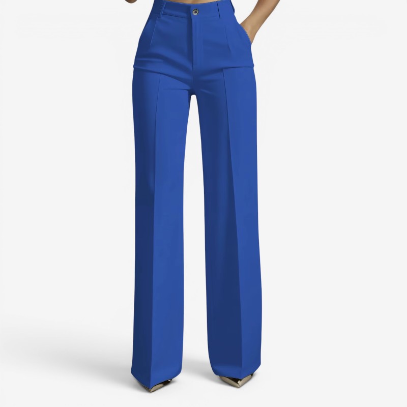 Chic Women's High-Waisted Straight Leg Trousers