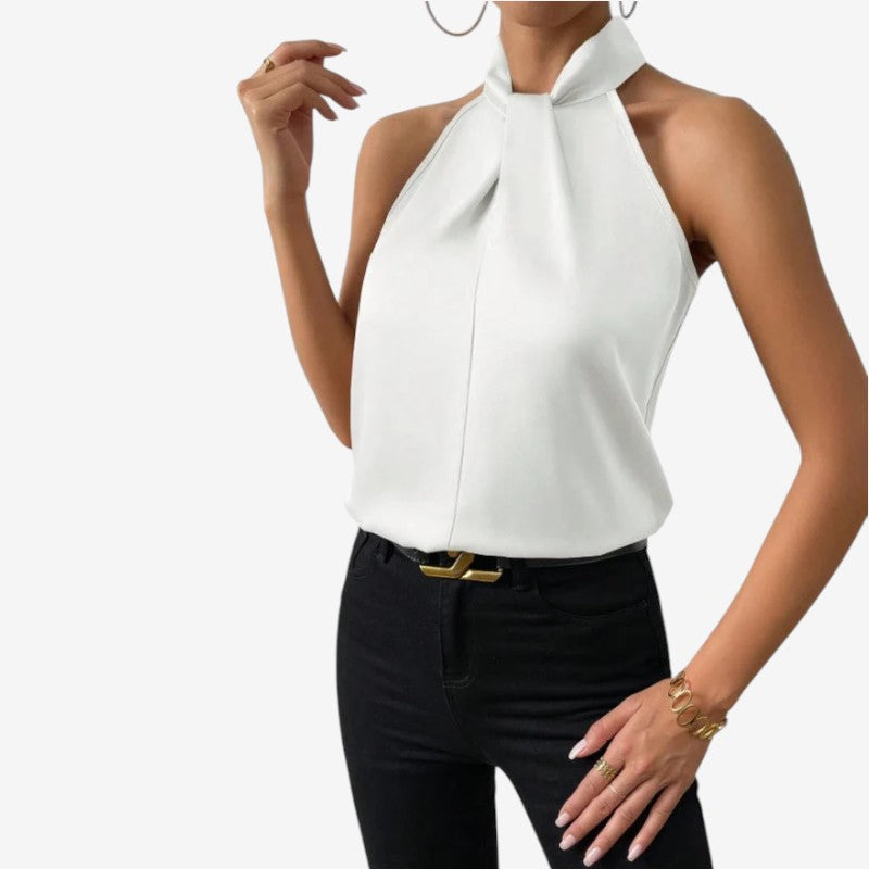 Elegant Women's Sleeveless High Neck Blouse