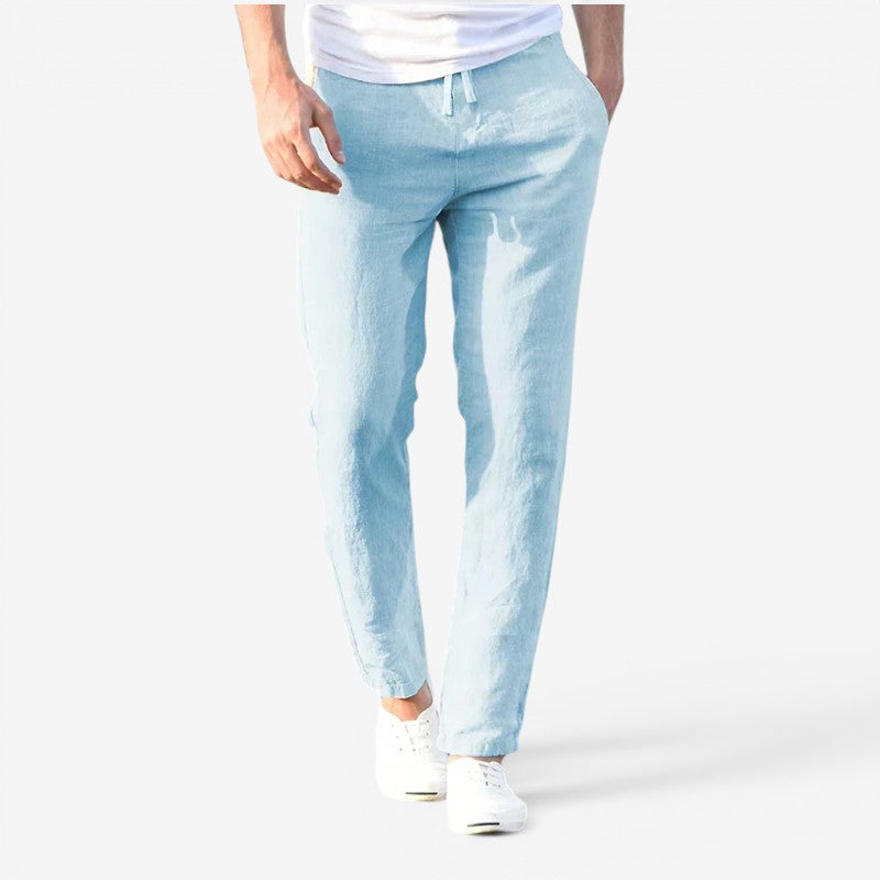High-Waisted Trousers with Adjustable Drawstring