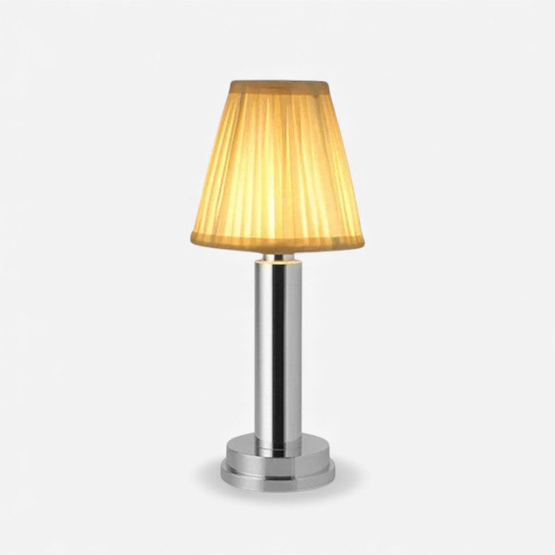 GlowRidge – LED Table Lamp with Round Ribbed Shade