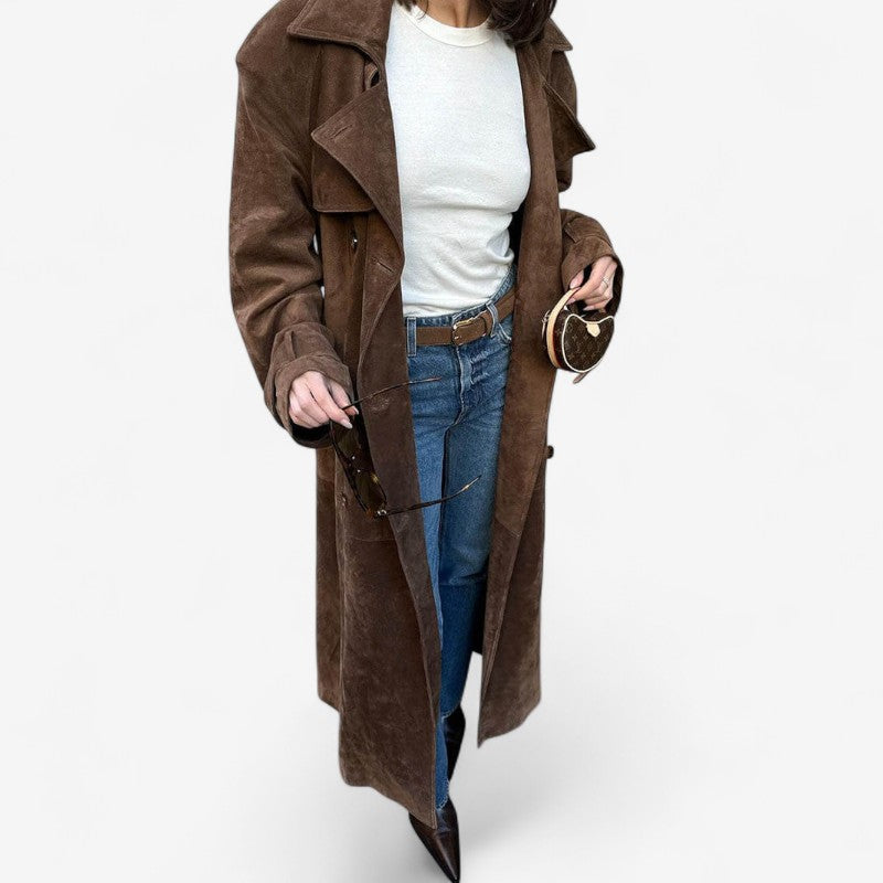 Linda – Klassieke Trenchcoat Lange Jas met Ceintuur en Lange Mouwen Velani