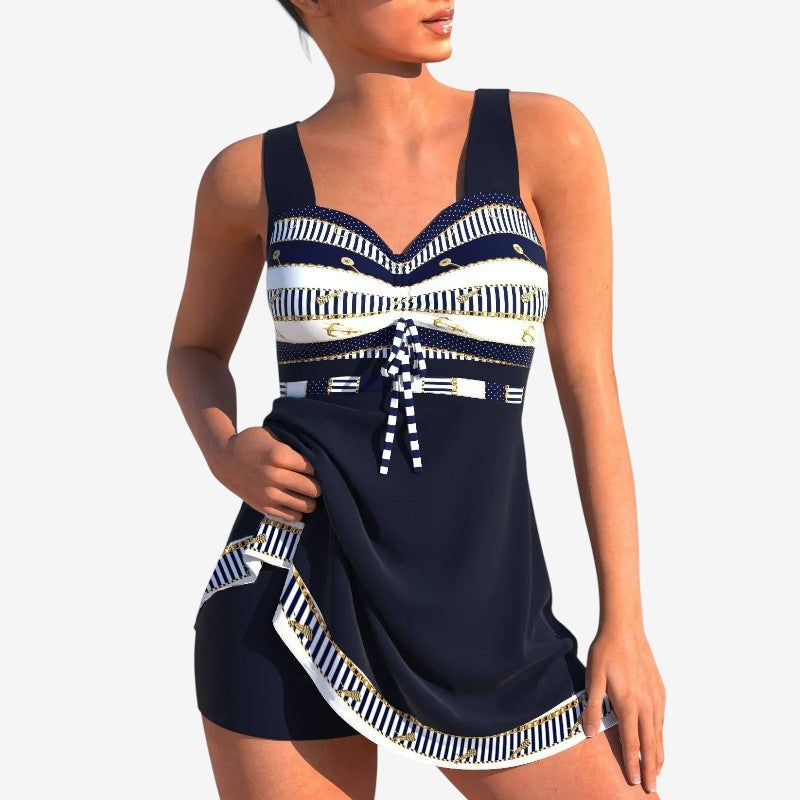 Women's V-Neck Swimsuit with High Waist