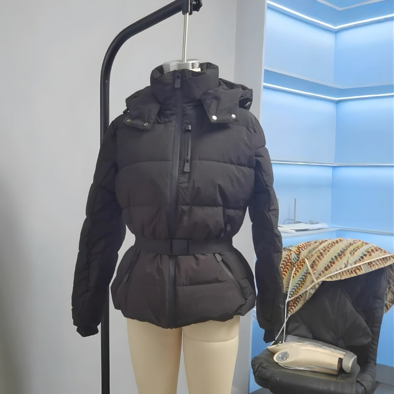 Sophia – Long sleeve jacket with stand up collar and zipper pockets