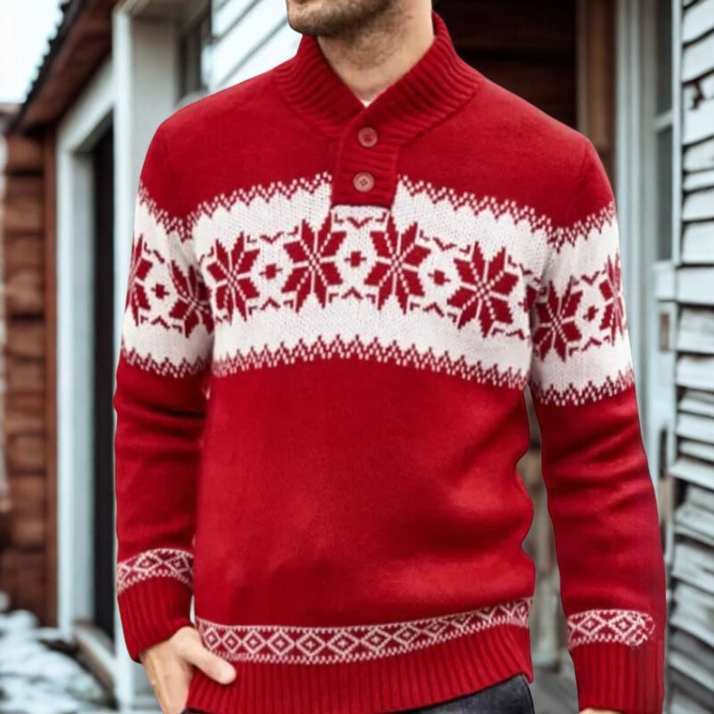 Noah – Long Sleeve Sweater with Button Closure