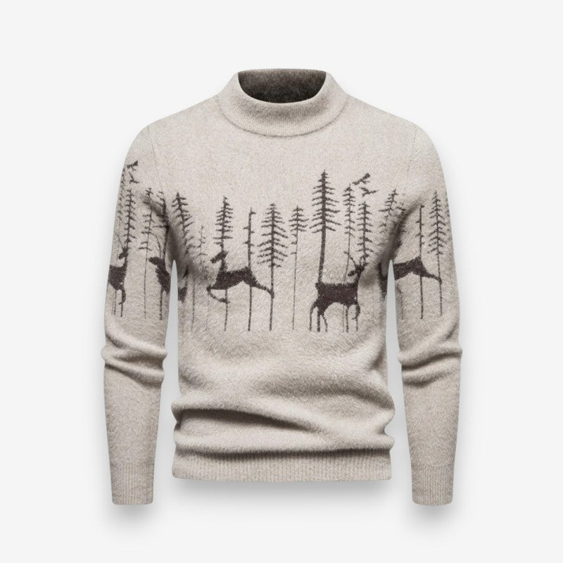 Liam – Round Neck Sweater with Animal Pattern Design