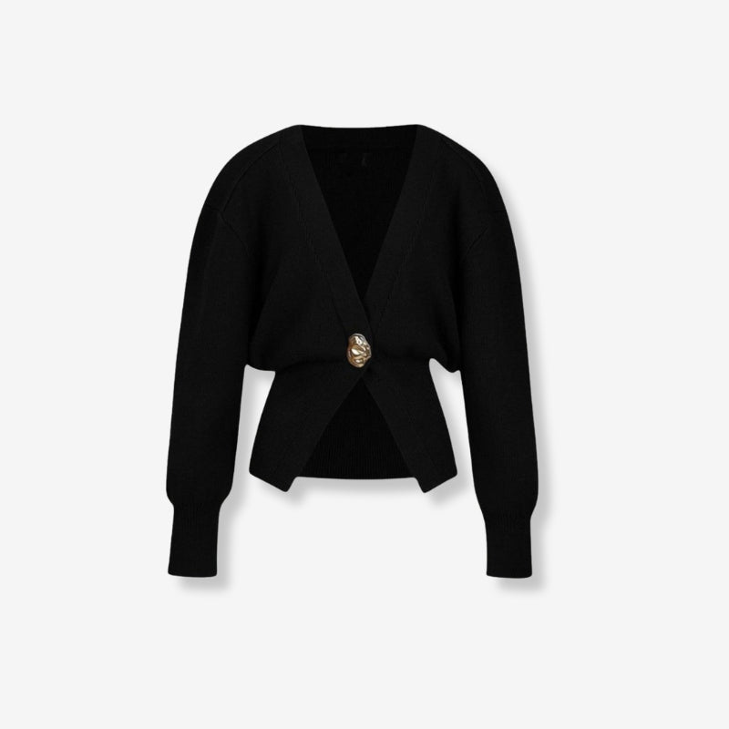 Charlotte – V neck jacket with button closure and long sleeves