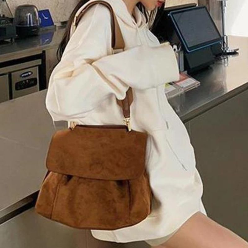 Women Retro Frosted Crossbody Bag