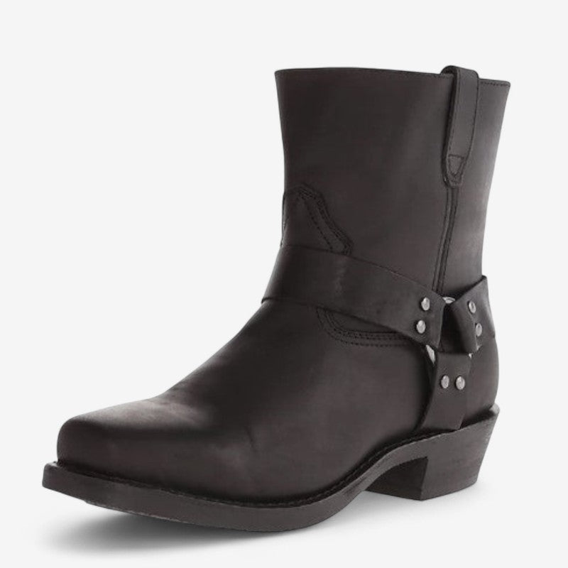 Stephen  – Laarzen met Vierkante Neus Hoge Gesp en Ritssluiting Ontwerp Velani