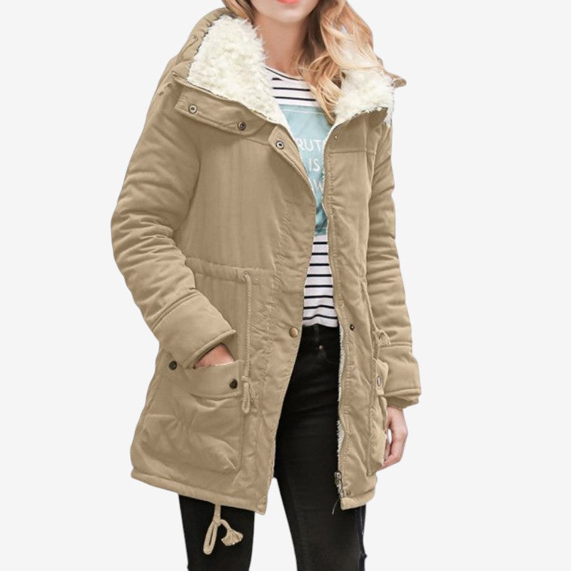 Women Long Sleeve Jacket with Button Front