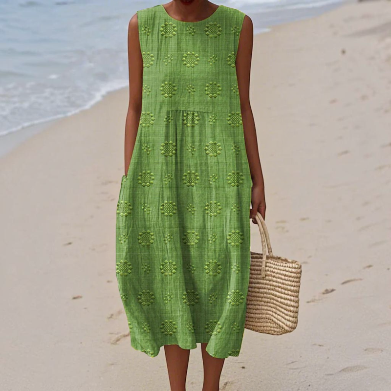 Sleeveless Printed Dress