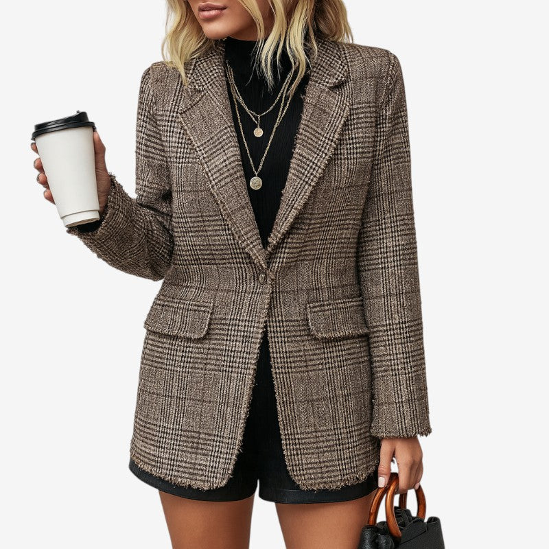 Victoria – Blazer met Lange Mouwen, Elleboogstukken en Zakken Velani