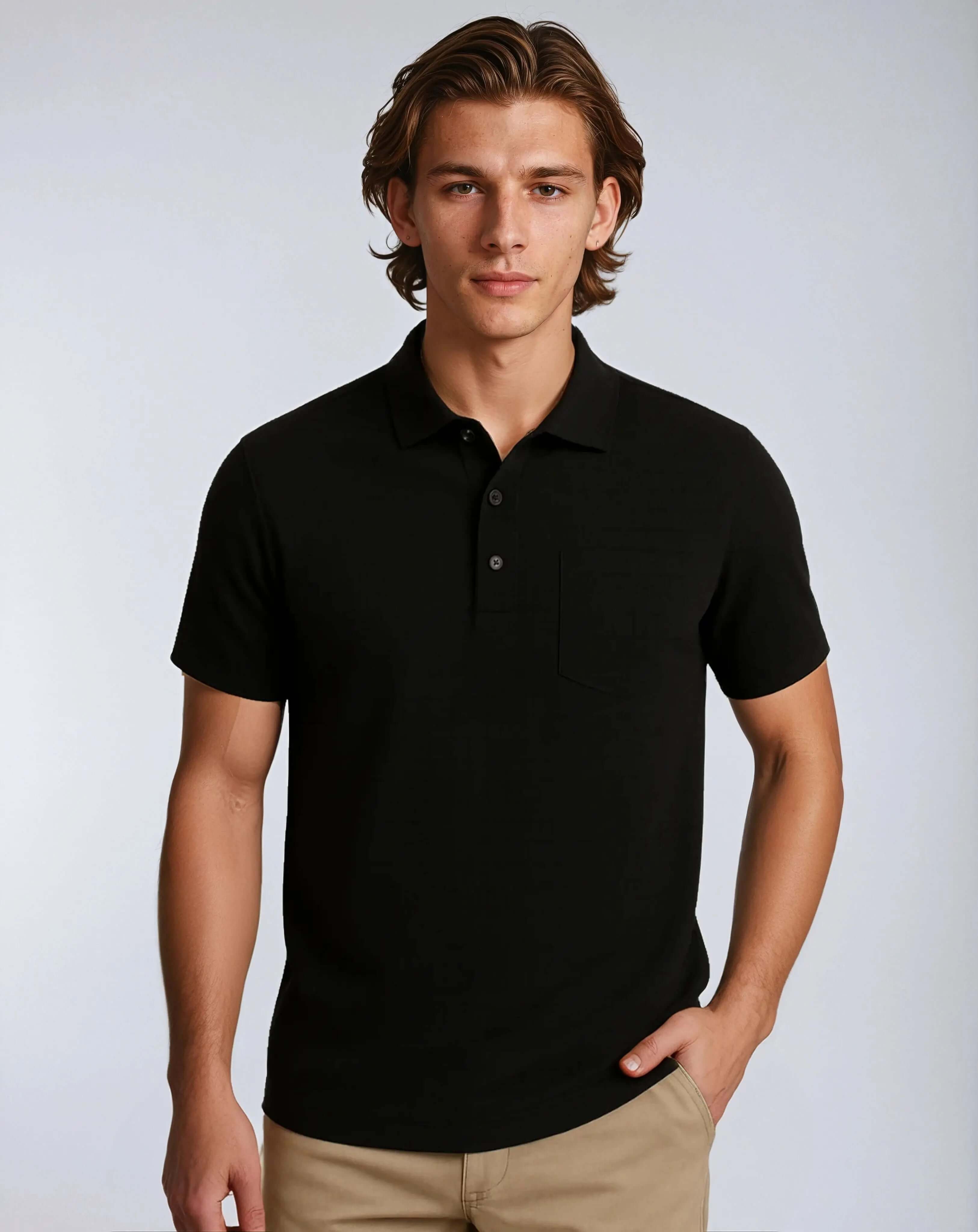 Gebreide Polo Van Katoenmix Met Knoopsluiting-Polos-Velani-Velani