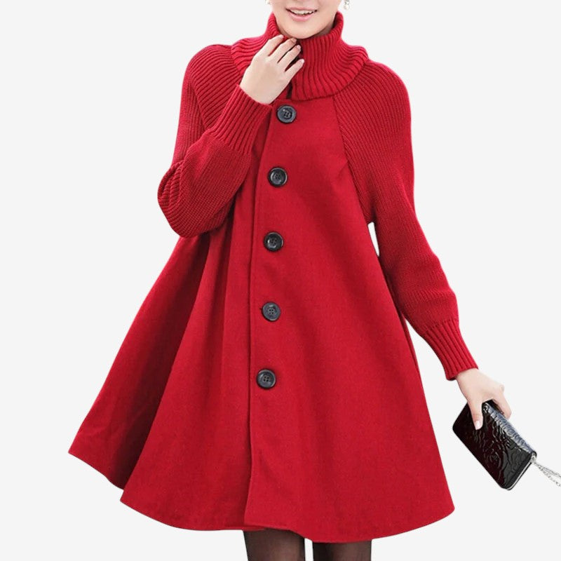 Avero – Halflange losse pasvorm Jas met Zakjes en Knopen Velani