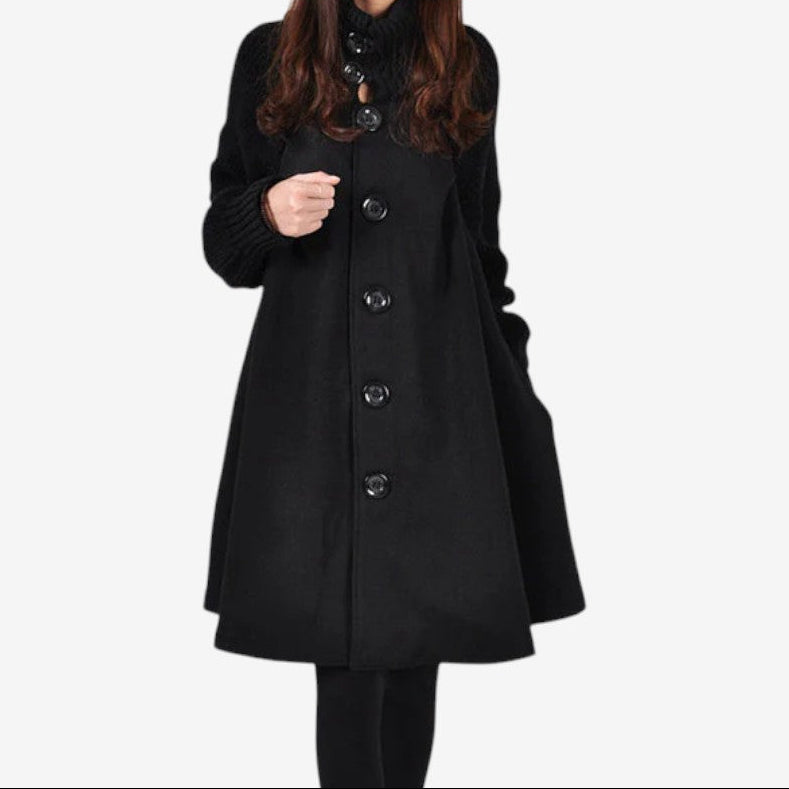 Avero – Halflange losse pasvorm Jas met Zakjes en Knopen Velani