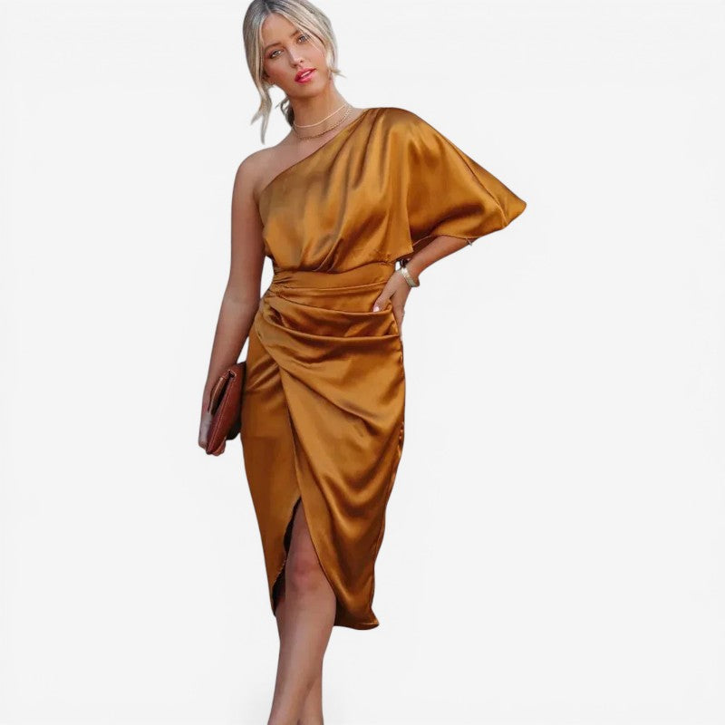 Women's One Shoulder Mini Dress Asymmetric