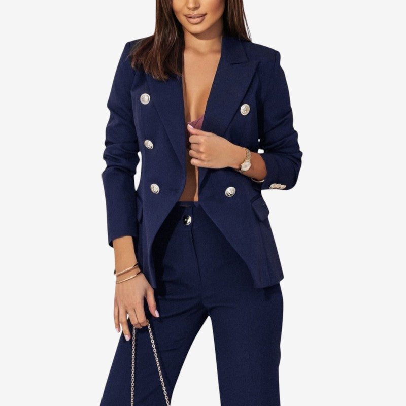 Women's Blazer & Wide Leg Trousers Set