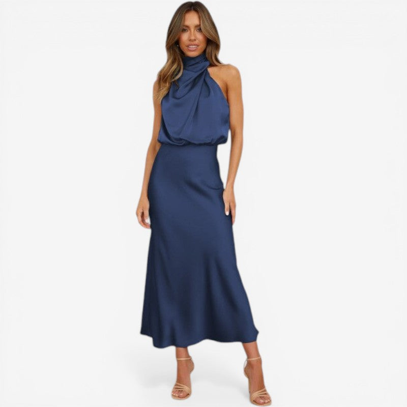 Women’s sleeveless mock neck midi dress